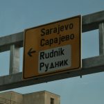 Road sign pointing towards sarajevo and rudnik